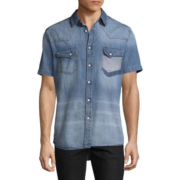 Decree Short Sleeve Denim Button-front Shirt