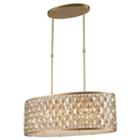 Paris Collection 12 Light With Clear And Golden Teak Crystal Pendant