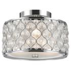 Paris Collection 3 Light Chrome Finish With Clearcrystal Flush Mount Ceiling Light D12h6
