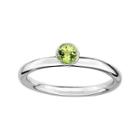 Personally Stackable Genuine Peridot Sterling Silver High Profile Ring