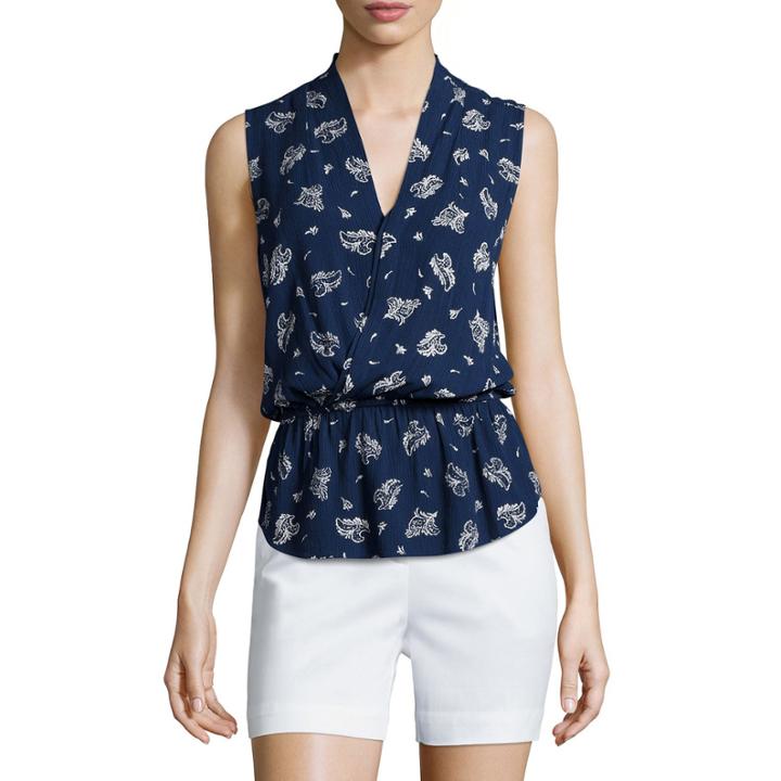 Liz Claiborne Sleeveless Wrapped Peplum Top