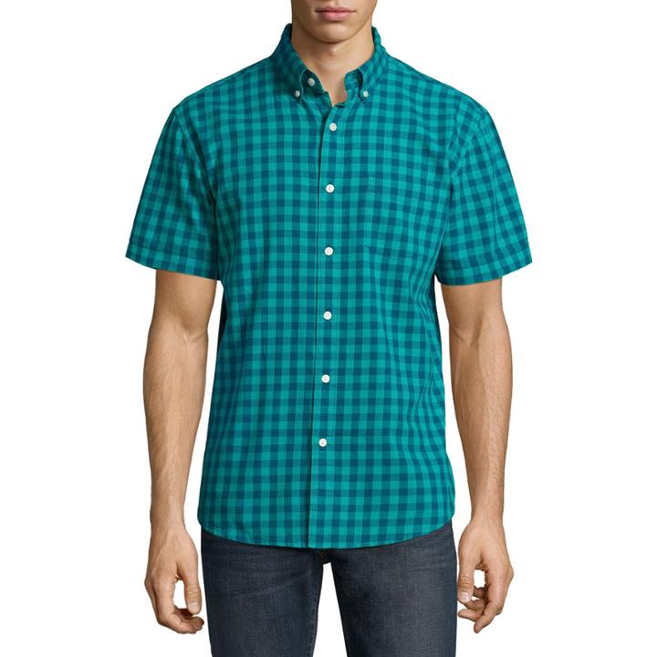 Arizona Short Sleeve Gingham Button-front Shirt