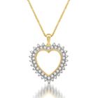 Womens 1 Ct. T.w. Genuine White Diamond 10k Gold Pendant Necklace