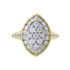 Womens 5/8 Ct. T.w. Genuine White Diamond 10k Gold Cocktail Ring
