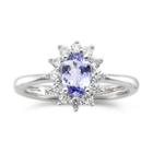 Genuine Tanzanite & Lab-created White Sapphire Ring