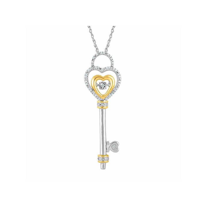 Love In Motion Womens 1/10 Ct. T.w. White Diamond Pendant Necklace