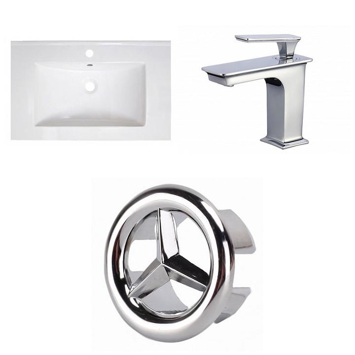30-in. W 1 Hole Ceramic Top Set In White Color - Cupc Faucet Incl.