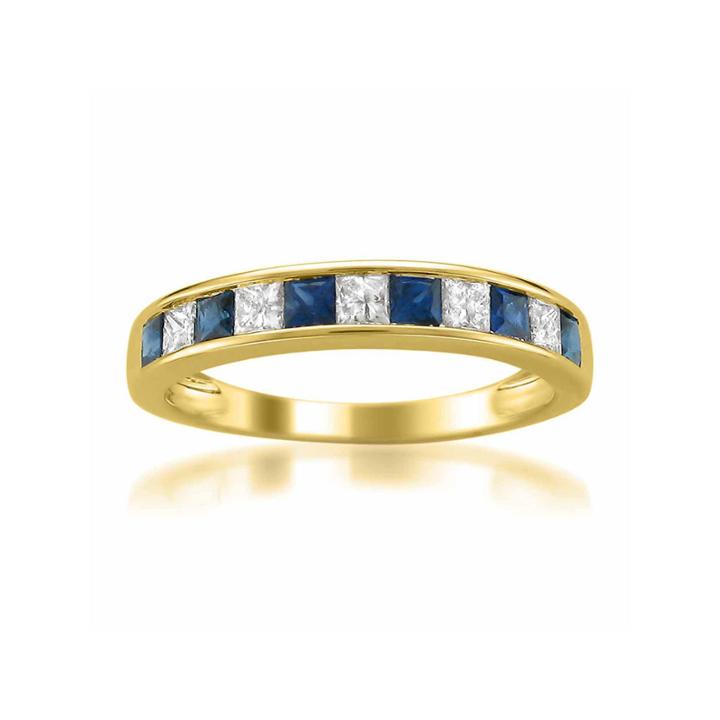 Womens 1/4 Ct. T.w. Blue Sapphire 14k Gold Wedding Band