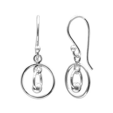 Sterling Silver Interlocking Loop Earrings
