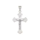 Sterling Silver Budded Crucifix Charm Pendant