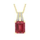 Lab-created Ruby And White Sapphire Split-bail Pendant Necklace