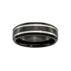 Personalized Mens 7mm Black Ion-plated Titanium Wedding Band