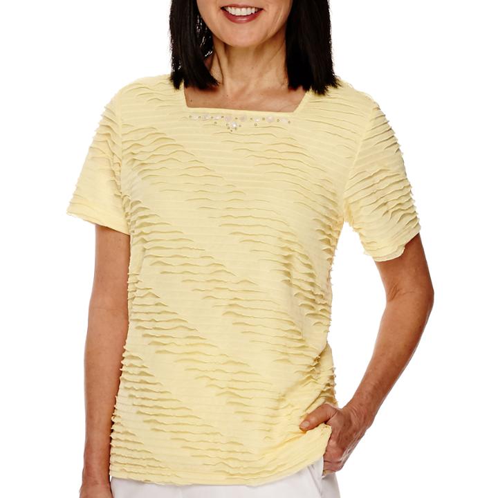 Alfred Dunner Santa Clara Short Sleeve Ruffle Top