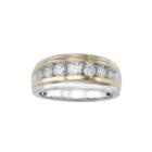 Mens 1 Ct. T.w. Diamond 10k Two-tone Gold Band Ring