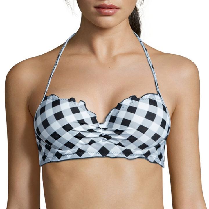 Arizona Gingham It Up Midkini Swim Top - Juniors