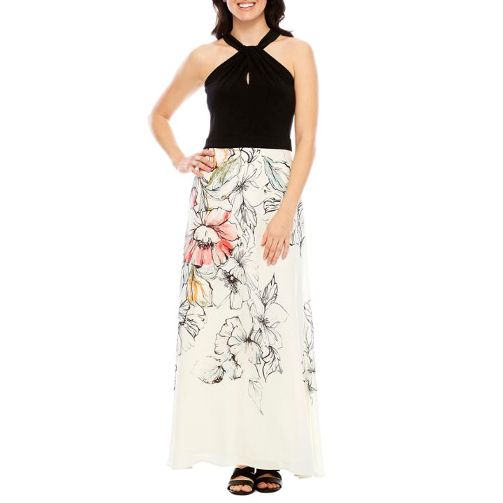 Danny & Nicole Sleeveless Floral Maxi Dress