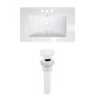 21-in. W 3h8-in. Ceramic Top Set In White Color -overflow Drain Incl.