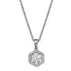 Sparkle Allure&trade; Flower-shaped Cubic Zirconia Pendant Necklace