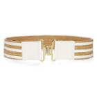 Liz Claiborne White Stretch Straw Belt