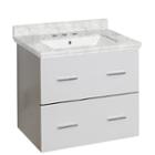 23.75-in. W Wall Mount White Vanity Set For 3h8-in. Drilling Bianca Carara Top White Um Sink