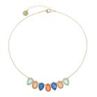 Liz Claiborne Womens Multi Color Pear Collar Necklace