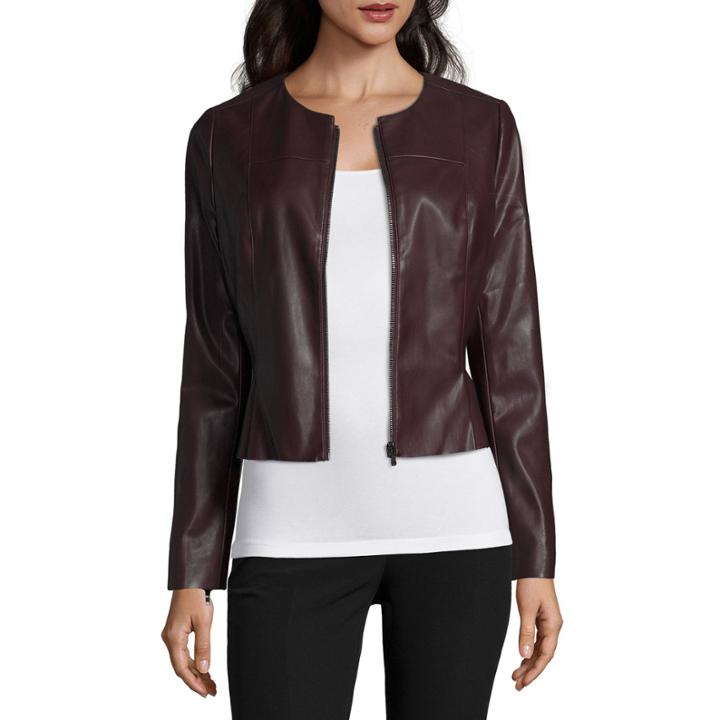 Worthington Pleather Peplum Blazer