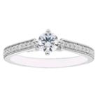 Enchanted Disney Fine Jewelry Womens 1/2 Ct. T.w. Genuine Round White Diamond 14k Gold Engagement Ring