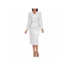 Giovanna Collection Women's Soutache Embellished Peplum 3 Piece Skirt Suit