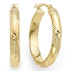 Laser-cut 14k Yellow Gold 15mm Hoop Earrings