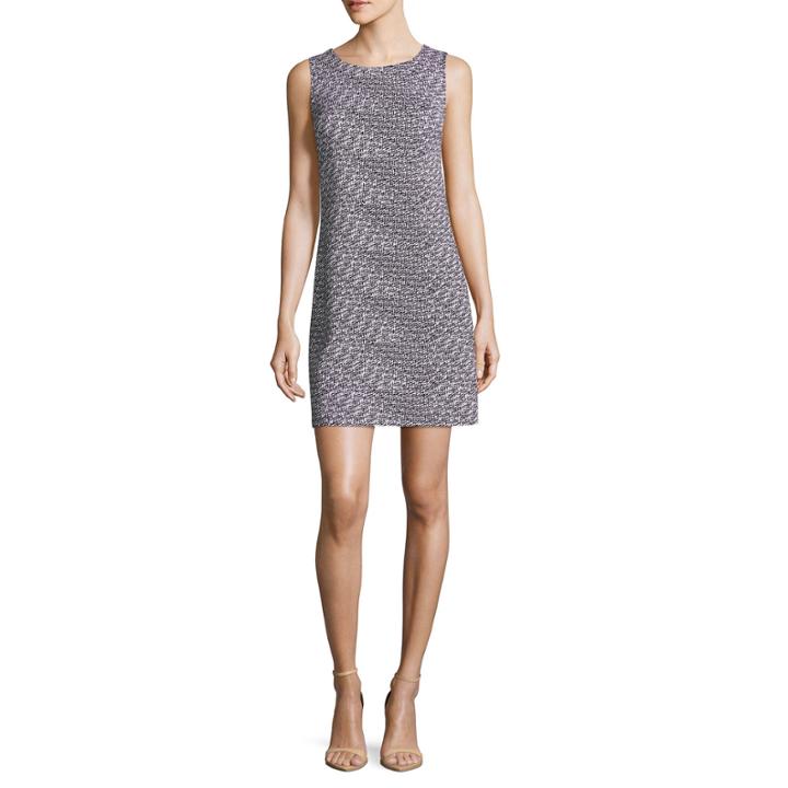 Worthington Sleeveless Grid Shift Dress