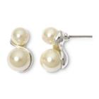 Vieste Silver-tone Pearlized Glass Bead Swirl Earrings