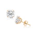 3 1/4 Ct. T.w. Round White Cubic Zirconia 10k Gold Stud Earrings