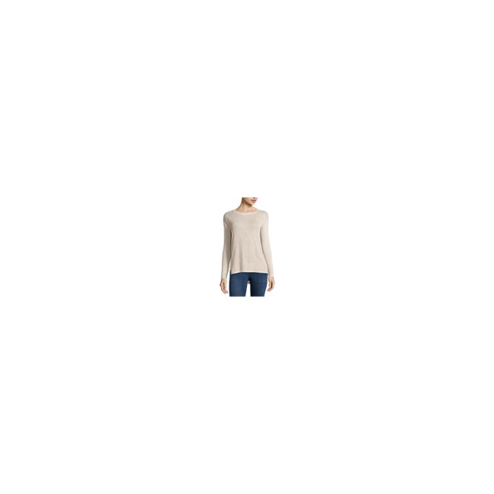 A.n.a Long Sleeve Round Neck Animal T-shirt-womens Petites