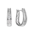 5/8 Ct. T.w. Certified Diamond 14k White Gold Baguette Hoop Earrings