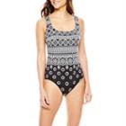 Robby Len By Longitude Patterned X-back One-piece Tank Swimsuit