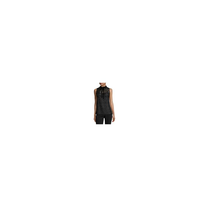 Worthington Sleeveless Mock Neck Knit Blouse-talls