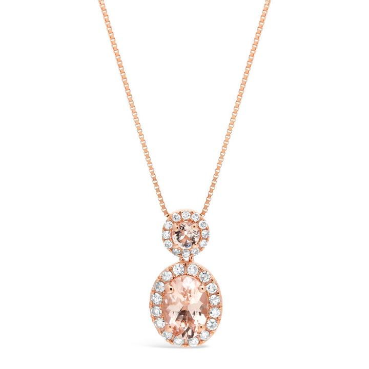 Womens 1/6 Ct. T.w. Pink Morganite 10k Gold Pendant Necklace