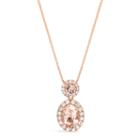 Womens 1/6 Ct. T.w. Pink Morganite 10k Gold Pendant Necklace