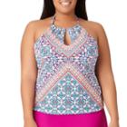 Liz Claiborne Medallion Tankini Swimsuit Top-plus