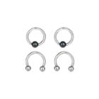 Stainless Steel 316l 2-pc 14 Ga. Captive Hoops And Horseshoe Set