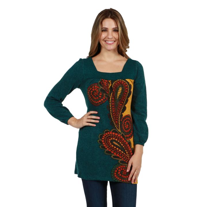 24/7 Comfort Apparel Sweater Knit Victoria Tunic Top