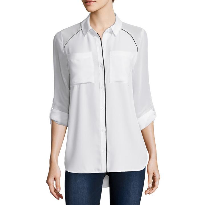 Belle + Sky Long Sleeve Roll Tab Top