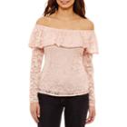 Bold Elements Long Sleeve Ruffle Lace Top