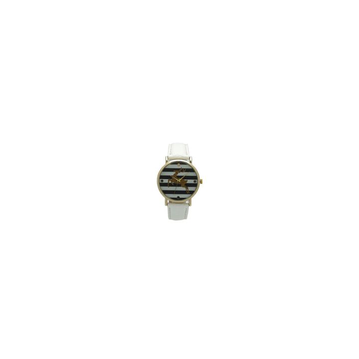 Olivia Pratt Reindeer Womens White Strap Watch-137962white
