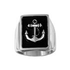 Mens Two-tone Stainless Steel Anchor Ring
