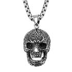 Stainless Steel Sugar Skull Pendant Necklace