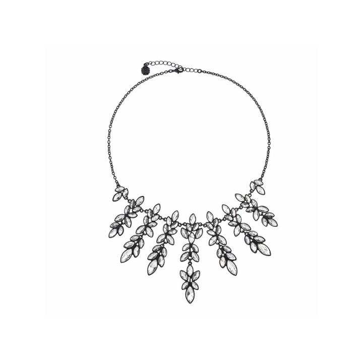 Monet Jewelry Clear And Black Drama Necklace