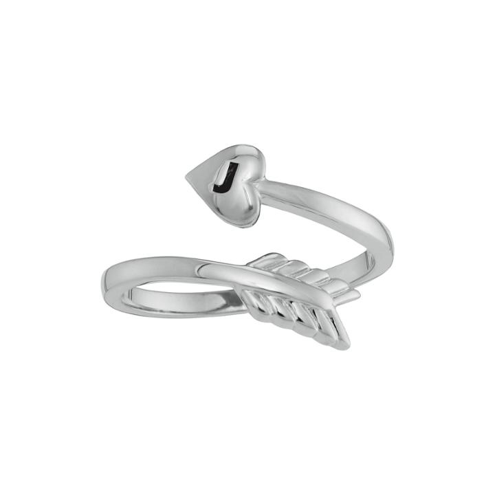 Personalized 14k White Gold Bypass Arrow Initial Ring