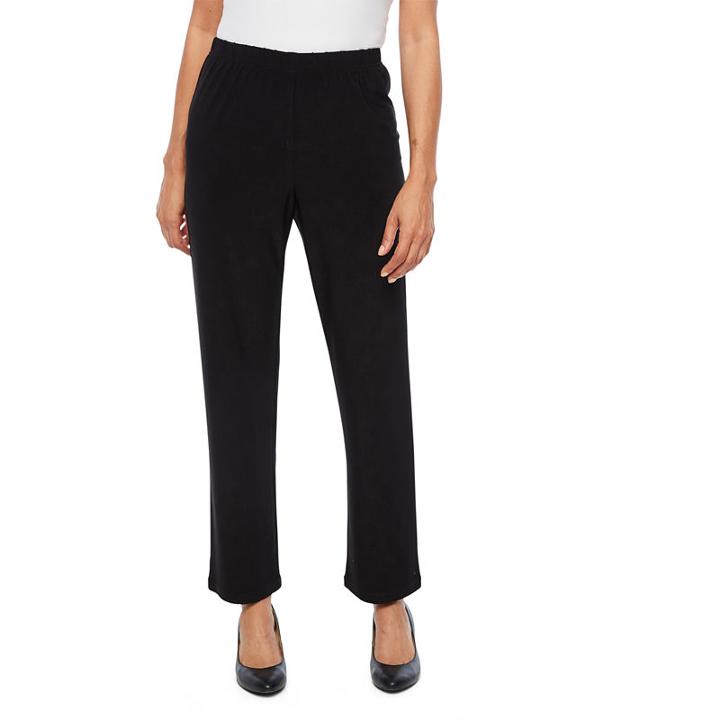 Alfred Dunner Upper East Side Knit Flat Front Pants-petites