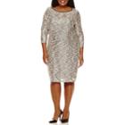 Be By Chetta B 3/4-sleeve Chain Neck Sheath Dress - Plus